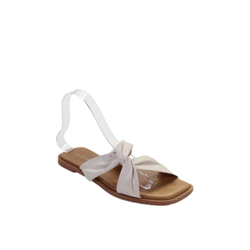 Alohas Womens Open Toe Slide On Sandals Cream Size 37 7